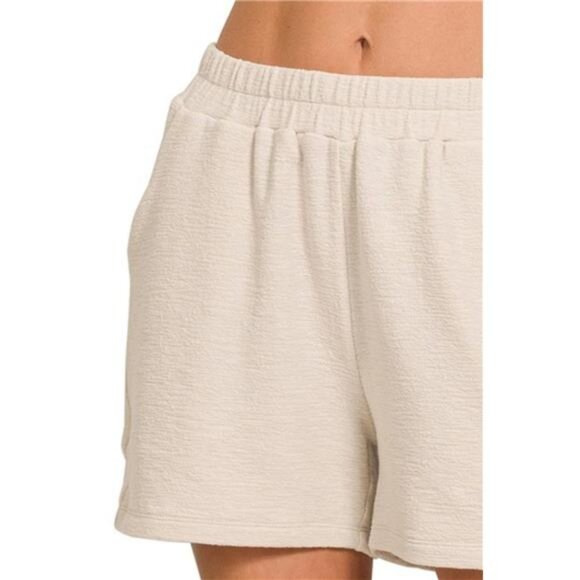 Zenana Cotton Slub Short‎ Pants - Picture 2 of 3
